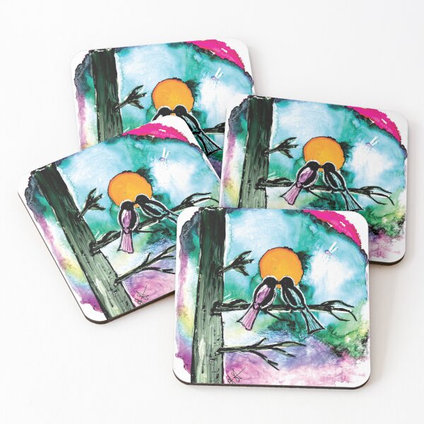 Item preview, alcohol ink twilight love designed and sold by Clare Symington.