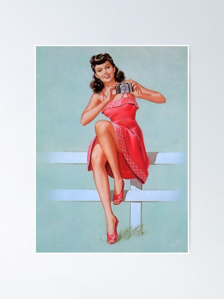 Pin Up Girl Frush Vintage Poster By Pin Up Girl Redbubble 
