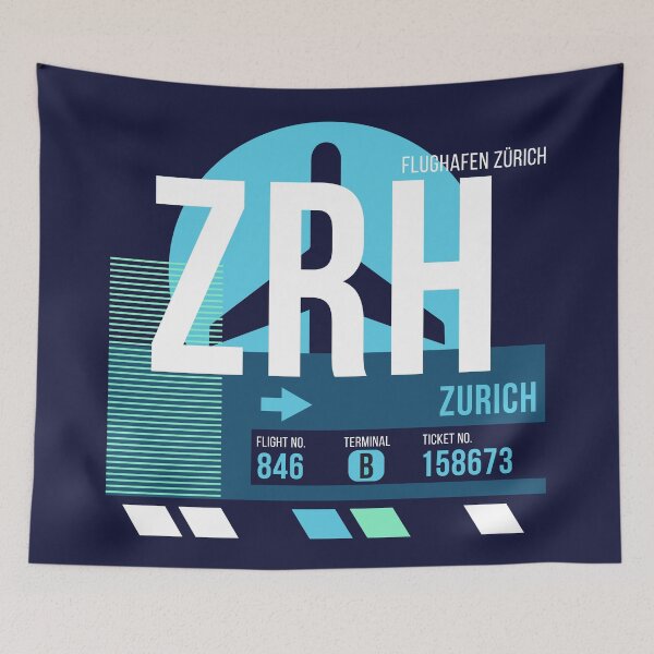 Item preview, Zurich (ZRH) Airport Code Baggage Tag designed and sold by SLAG-Creative.