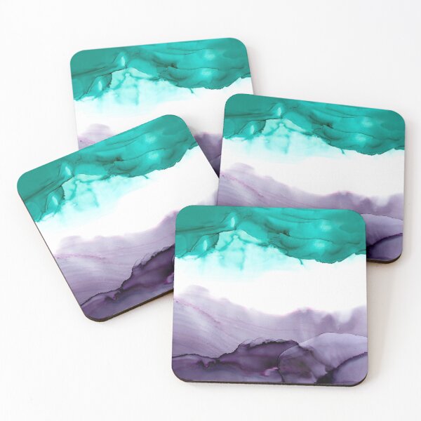 Item preview, Alcohol Ink Turquoise and Purple designed and sold by Sonagiart.