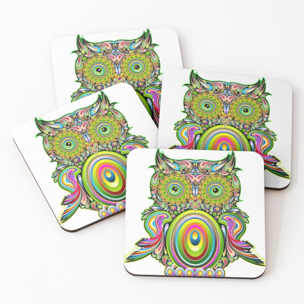 Item preview, Owl Psychedelic,Fabulous Colour Pretty Owl designed and sold by AMS-ART.