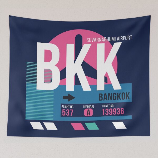 Item preview, Bangkok (BKK) Airport Code Baggage Tag designed and sold by SLAG-Creative.
