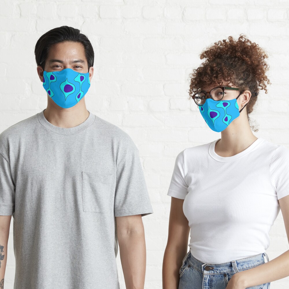 50's Style Blobs on blue Mask