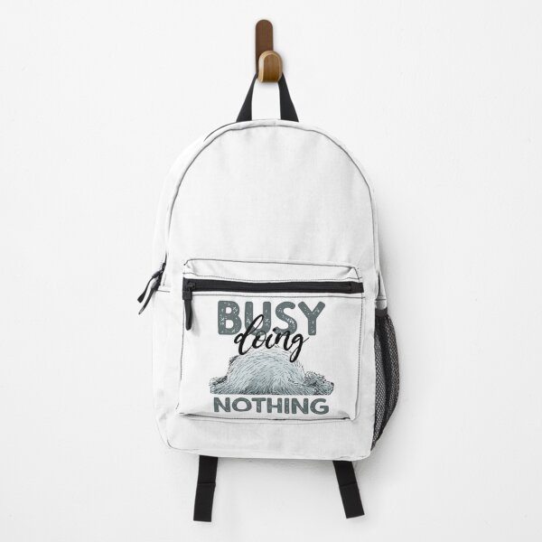 Item preview, Busy doing nothing quote with sleeping polar bear designed and sold by Between Clouds.