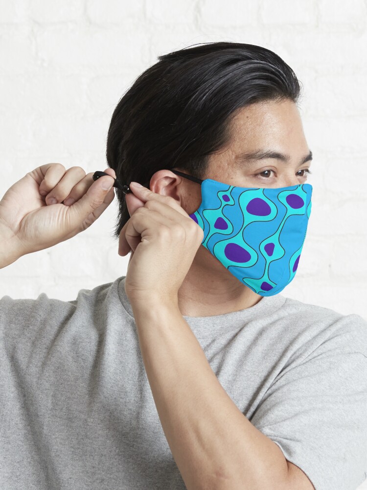 Alternate view of 50's Style Blobs 2.0 on blue Mask