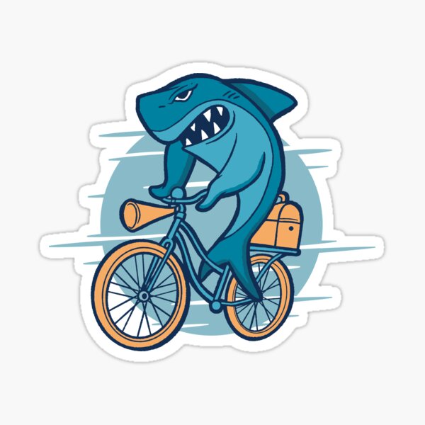 Item preview, Evil shark on a bike designed and sold by Munich84.