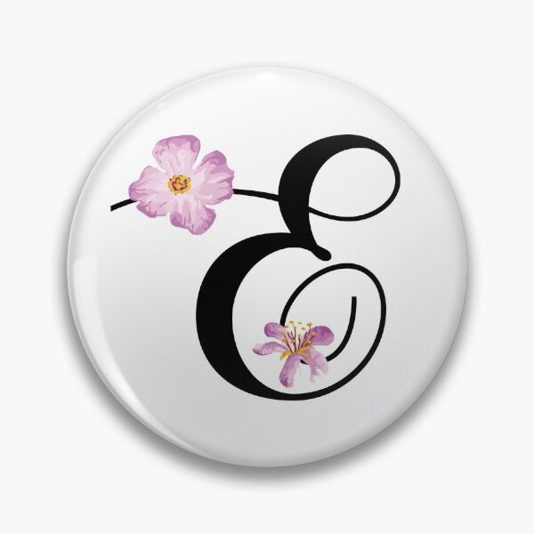 Item preview, Monogram E with Pink Flowers designed and sold by stickersworld31.