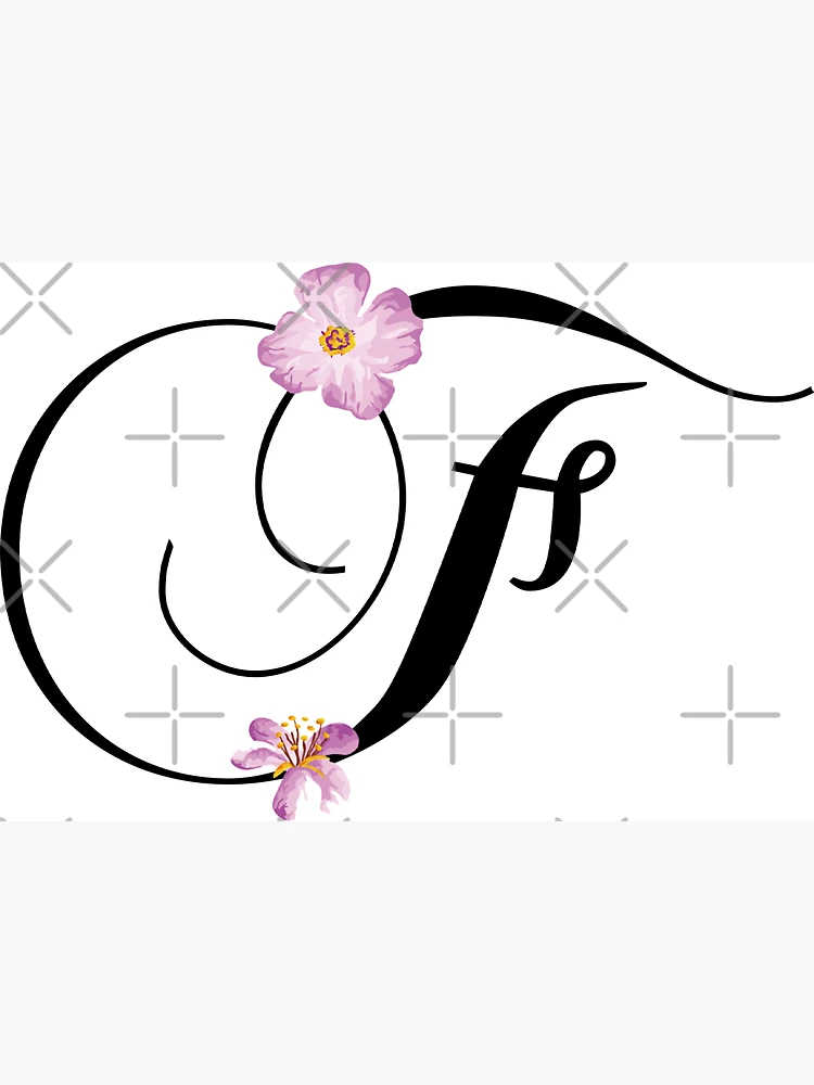 Monogram F with Pink Flowers | Magnet