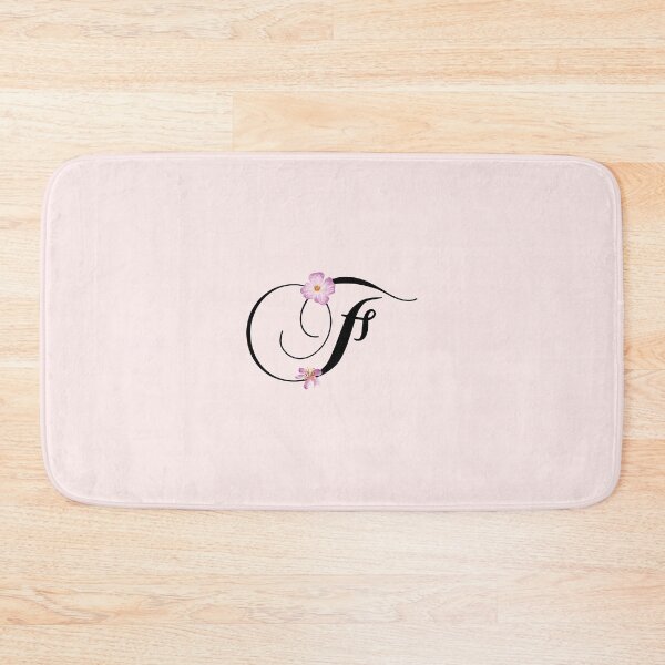 Item preview, Monogram F with Pink Flowers designed and sold by stickersworld31.