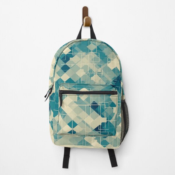 Item preview, blue geometric square pixel pattern abstract background designed and sold by Mrvell.