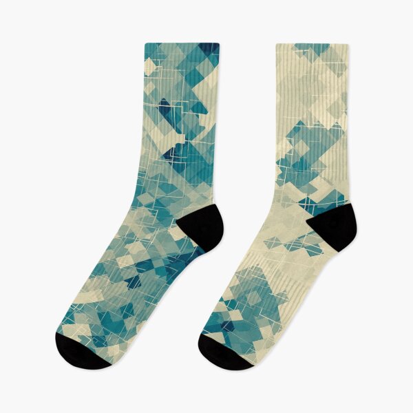Item preview, blue geometric square pixel pattern abstract background designed and sold by Mrvell.