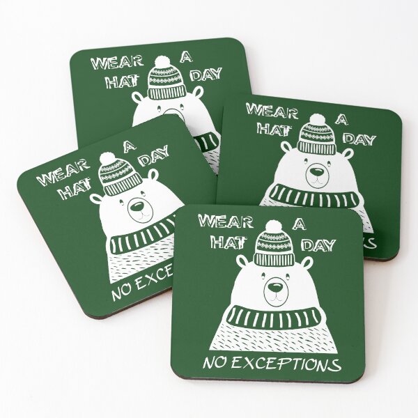 Item preview, Wear A Hat Day - No exceptions (polar bear, tiny hat) white designed and sold by SolidEarthArt.