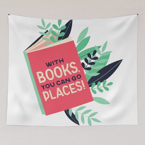 Item preview, With Books You Can Go Places Magic Reading Lover Friend Mother Daughter Pretty Cute Gift designed and sold by cattiktoks1718.