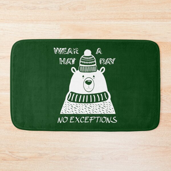Item preview, Wear A Hat Day - No exceptions (polar bear, tiny hat) white designed and sold by SolidEarthArt.