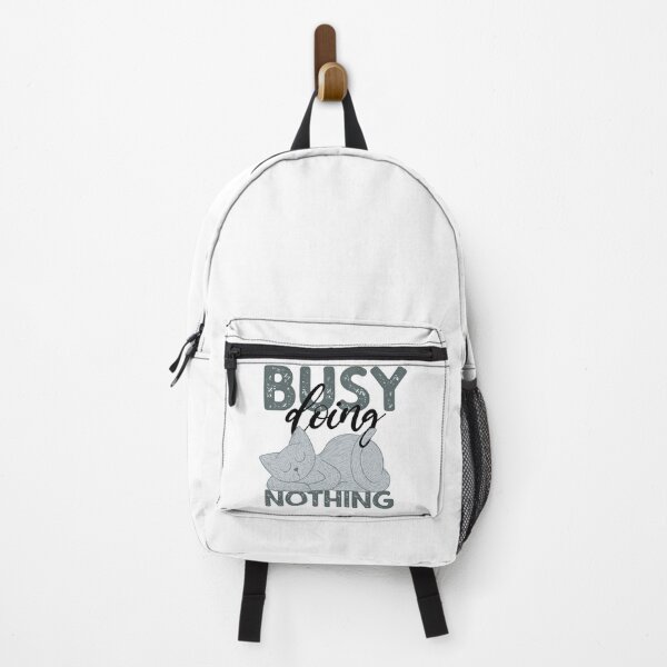 Item preview, Busy doing nothing quote with sleeping cat designed and sold by Between Clouds.
