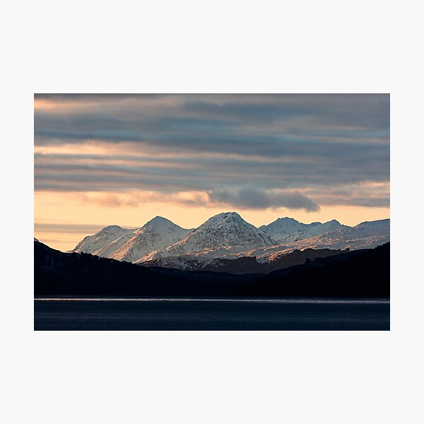 'Glencoe, Last Light, from Kinloch Rannoch', Glencoe, Lochaber, Scotland. Photographic Print