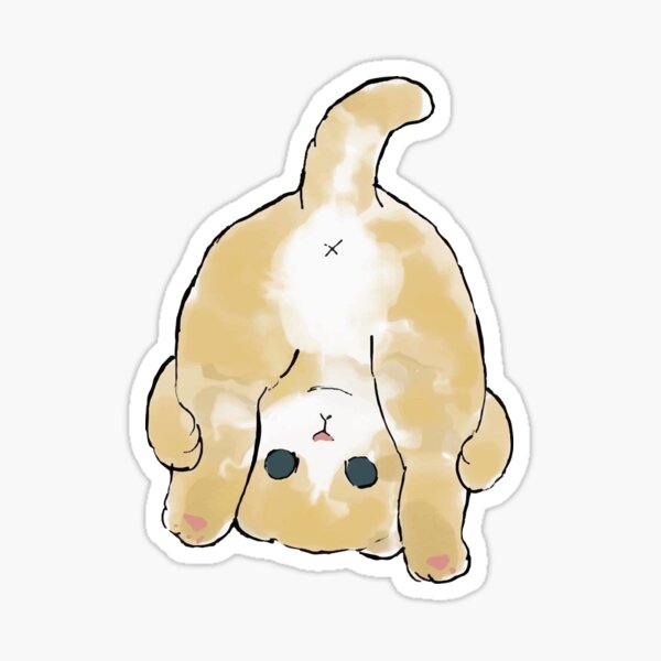 Cat Licking Butt Stickers | Redbubble