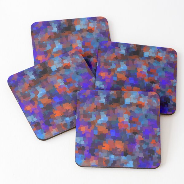 Item preview, blue orange purple geometric square shape pattern abstract background designed and sold by Mrvell.