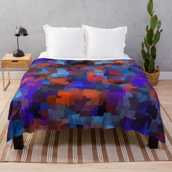 Item preview, blue orange purple geometric square shape pattern abstract background designed and sold by Mrvell.