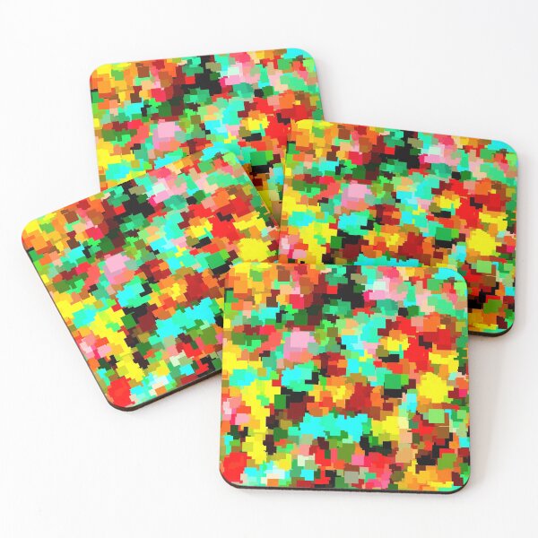 Item preview, colorful square shape pattern abstract background in red blue yellow designed and sold by Mrvell.