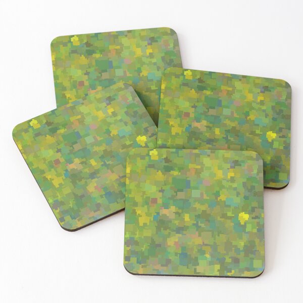Item preview, green and yellow square shape pattern abstract background designed and sold by Mrvell.