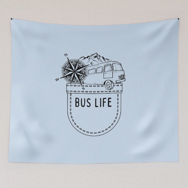 Item preview, BUS LIFE Pocket Design: Mountains & Windrose designed and sold by VanLoving.