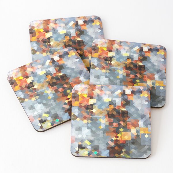 Item preview, brown geometric square pixel pattern abstract background designed and sold by Mrvell.