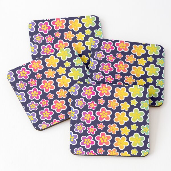 Item preview, Rainbow flower all over repeat print designed and sold by TheArtDesk.