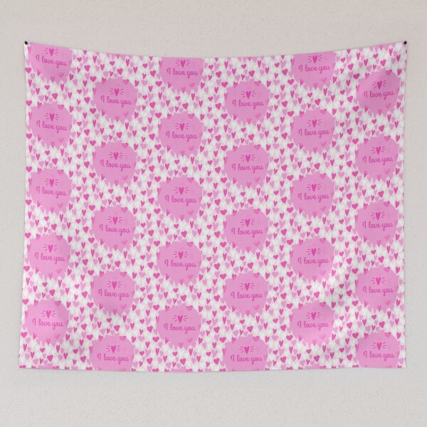 Item preview, I Love You! Hearts Pattern (Pink on Pink) designed and sold by PawsitiveMum.