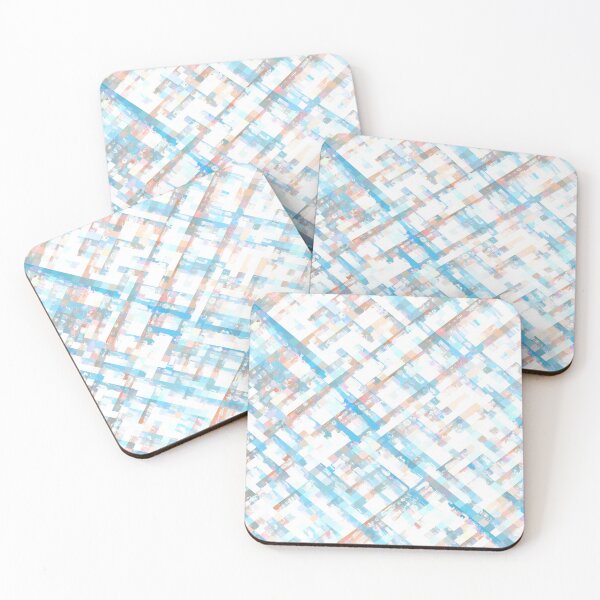 Item preview, blue and brown geometric square pixel pattern abstract background designed and sold by Mrvell.