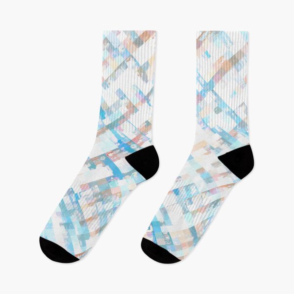 Item preview, blue and brown geometric square pixel pattern abstract background designed and sold by Mrvell.