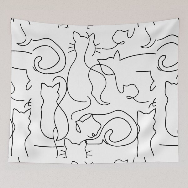 Item preview, Cat Abstract Line Art  designed and sold by Dollfacedesign.