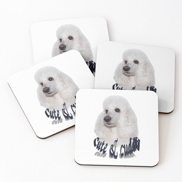 Item preview, word Cute and cuddly, the head white dog poodle designed and sold by nataliavavilina.