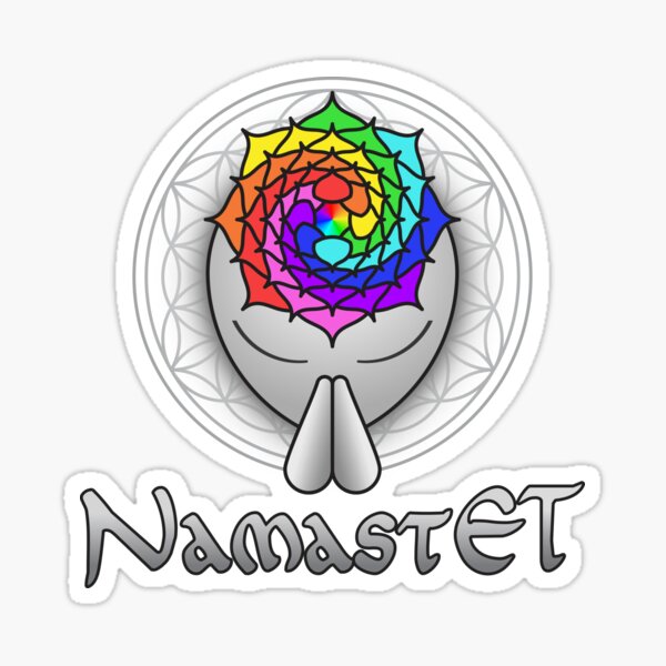 Namaste Chakra Alien Sticker
