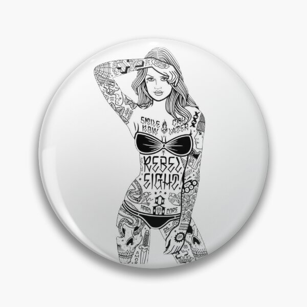 Item preview, Wild girl woman tattoos  designed and sold by Home-of-art.