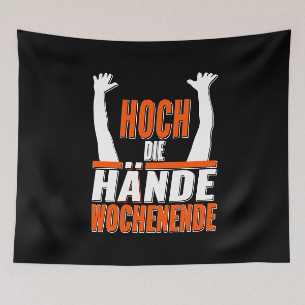 Item preview, Hands up weekend - party design - white - orange designed and sold by shirt-planet.