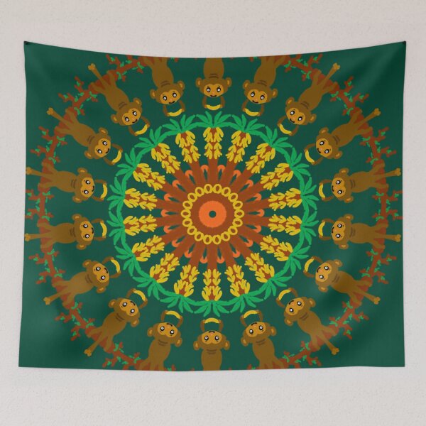 Item preview, Monkeys Going Bananas Mandala Design designed and sold by MandalaZoo.