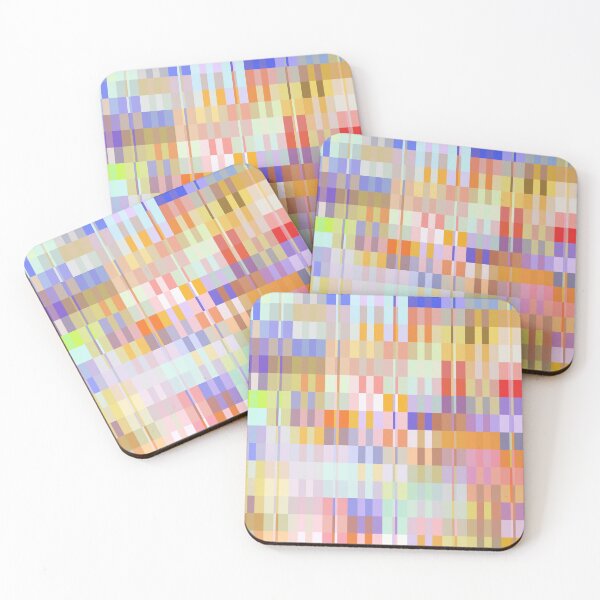 Item preview, orange and blue geometric square pixel pattern abstract background designed and sold by Mrvell.