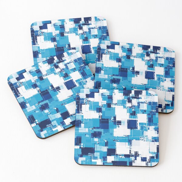 Item preview, blue geometric square shape pattern abstract background designed and sold by Mrvell.