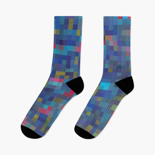 Item preview, blue and pink geometric square pixel pattern abstract background designed and sold by Mrvell.