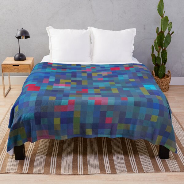 Item preview, blue and pink geometric square pixel pattern abstract background designed and sold by Mrvell.