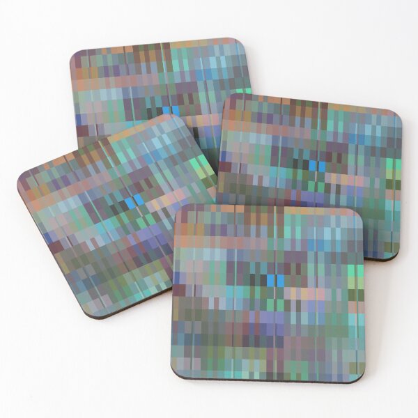 Item preview, brown blue geometric square pixel pattern abstract background designed and sold by Mrvell.