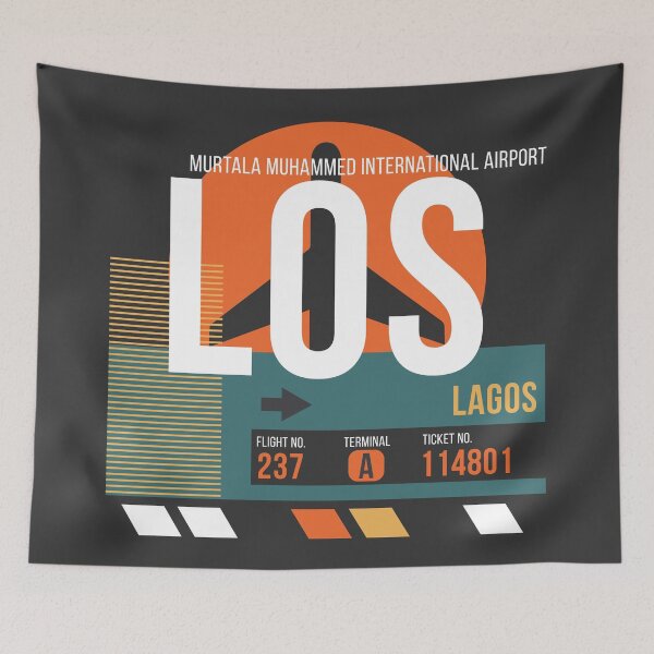 Item preview, Lagos (LOS) Airport Code Baggage Tag designed and sold by SLAG-Creative.