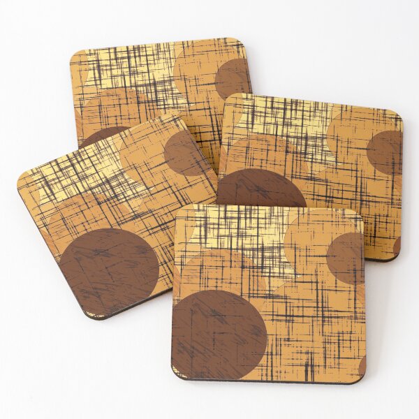 Item preview, geometric line pattern and circle shape abstract background in brown designed and sold by Mrvell.