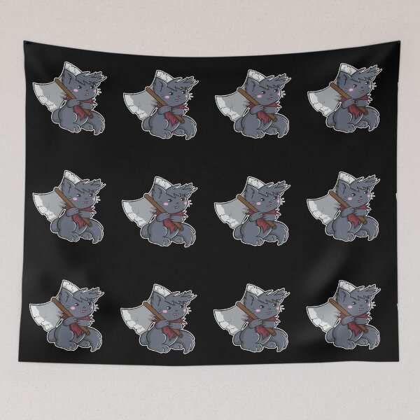 Item preview, Barbarian Job Role Gamer Cat with Battle Axe designed and sold by OopteesLydia.