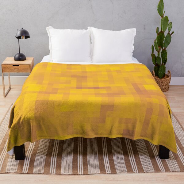 Item preview, geometric square pixel pattern abstract background in yellow and brown designed and sold by Mrvell.