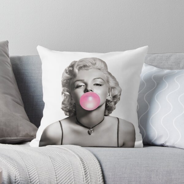Marylin Monroe Bubble Gum 5 Throw Pillow
