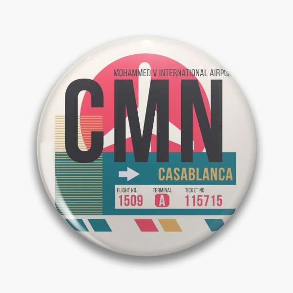 Item preview, Casablanca (CMN) Airport Code Baggage Tag designed and sold by SLAG-Creative.