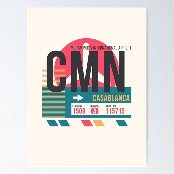 Item preview, Casablanca (CMN) Airport Code Baggage Tag designed and sold by SLAG-Creative.