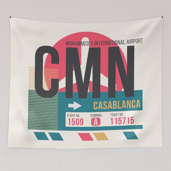 Item preview, Casablanca (CMN) Airport Code Baggage Tag designed and sold by SLAG-Creative.